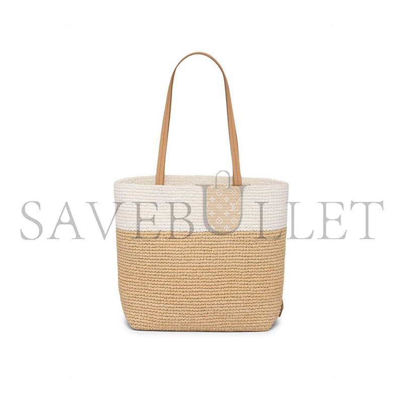 PRADA CONTRASTING RAFFIA TOTE BAG 1BG454 (23*22*8cm)